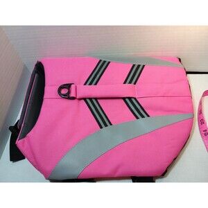 Reflective Adjustable Dog Life Jacket Size Large 22-44 lb Pink